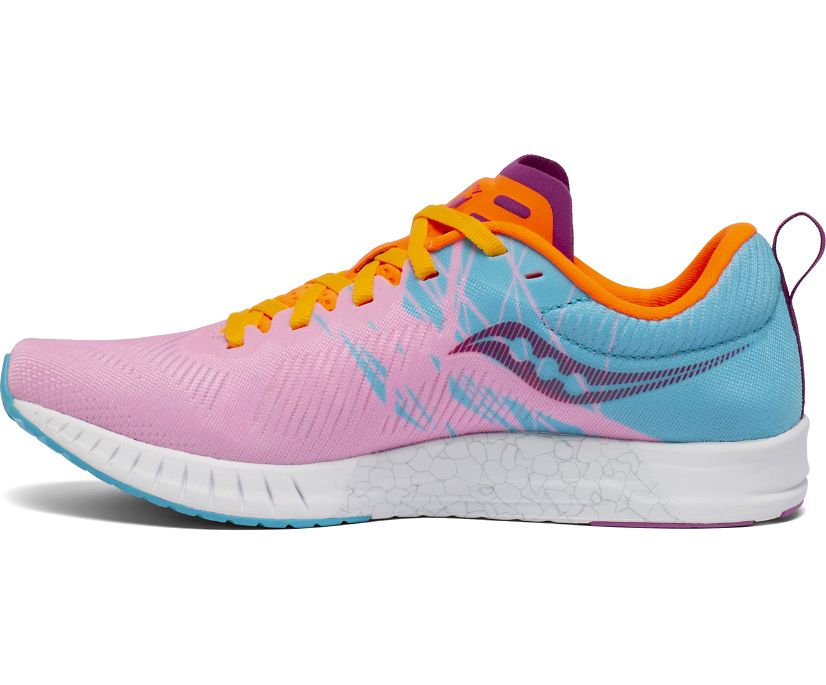 Women's Saucony Fastwitch 9 Running Shoes Pink / Blue / Orange | Singapore 127VRWD